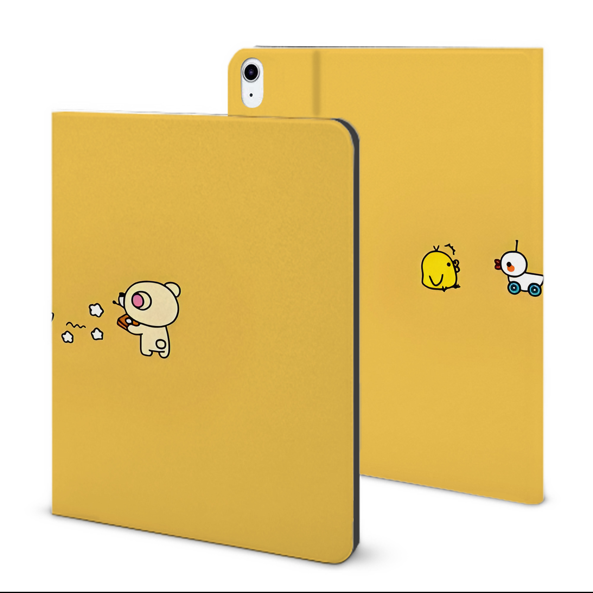 （画像用） リラックマ リラックマ キイロイトリ Rilakkuma Korilakkuma Kiiroitori IPad ケース ブック型 PUレザー TPU 耐衝撃 軽量 薄型 ペン収納なし 全面保護 IPad 各モデル対応